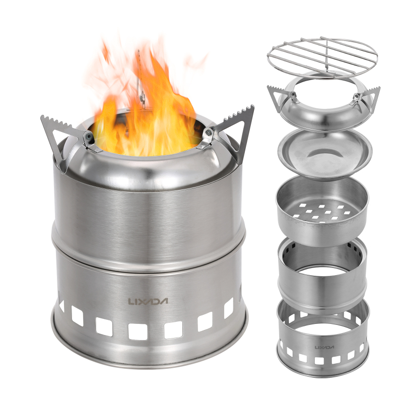 Outdoor Camping Stove Wood - Lixada Stainless Steel Wood Stove Camping