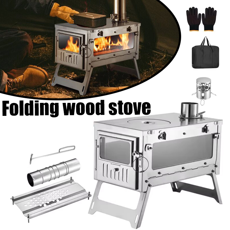 430 Stainless Steel Portable T - огляд і ціна Outdoor Camping Stove Wood