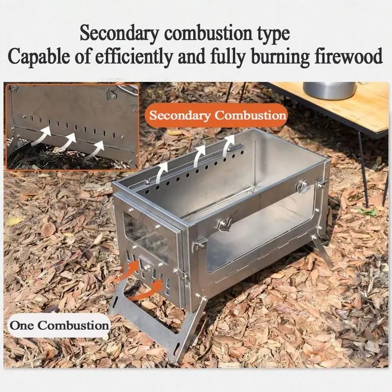 430 Stainless Steel Portable T - огляд і ціна Outdoor Camping Stove Wood