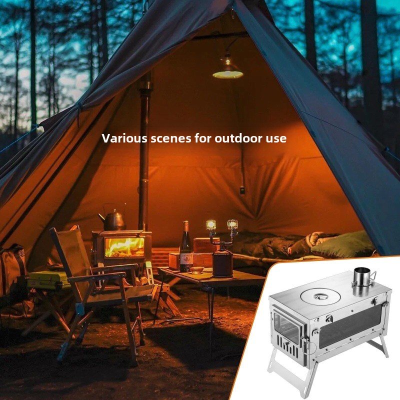 430 Stainless Steel Portable T - огляд і ціна Outdoor Camping Stove Wood