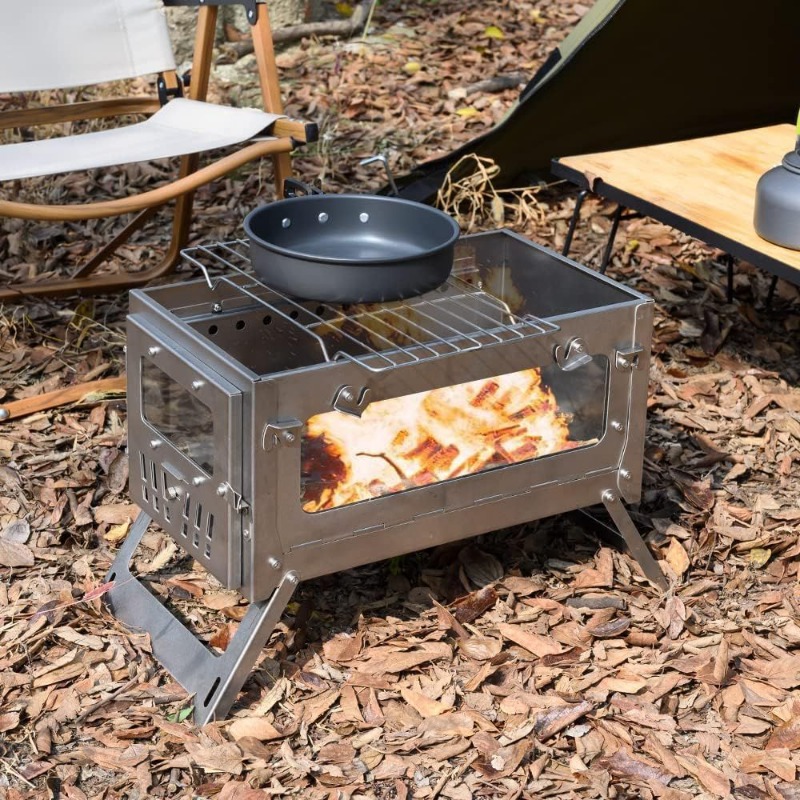 430 Stainless Steel Portable T - огляд і ціна Outdoor Camping Stove Wood