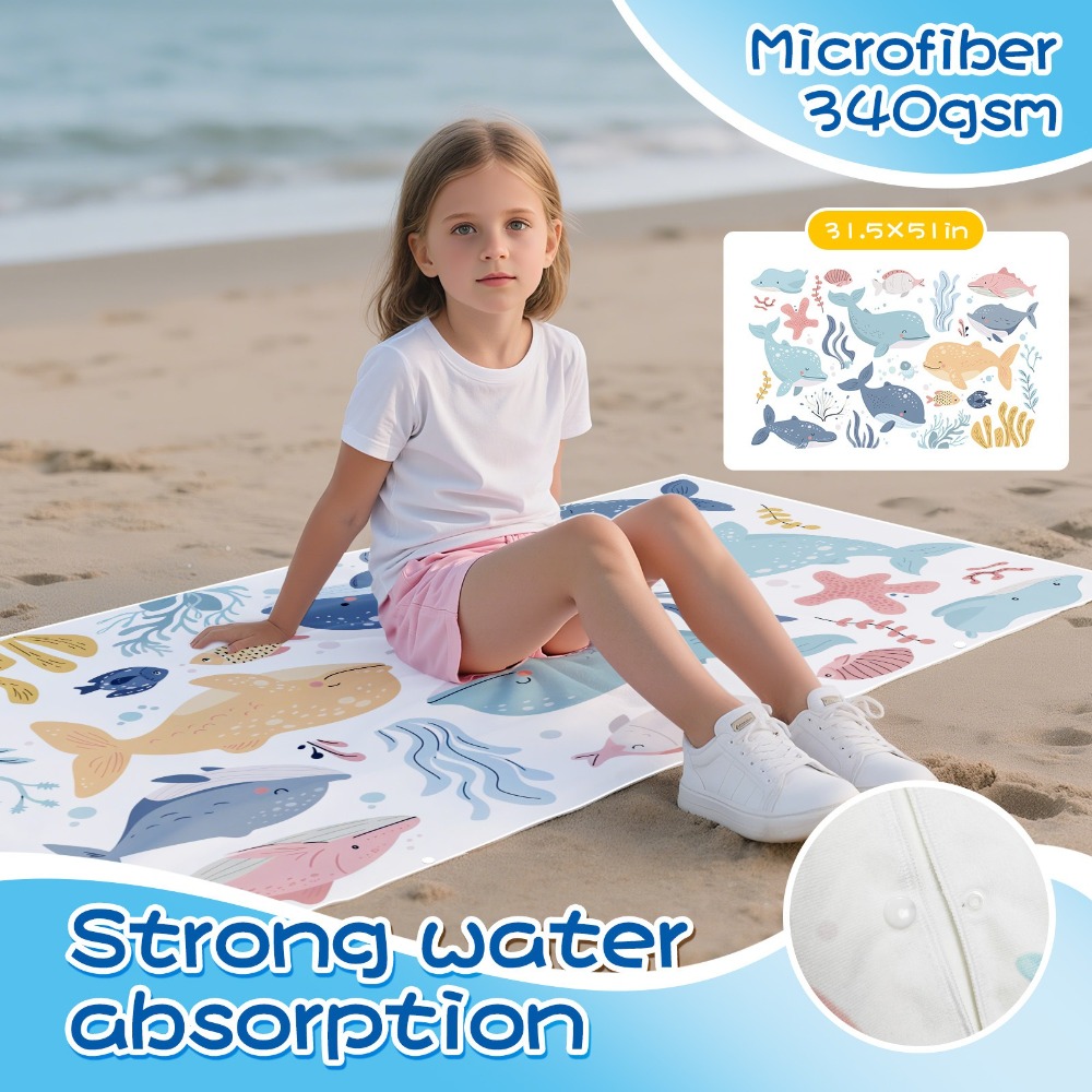 Cartoon Pattern Beach Towel Ki - огляд і ціна Outdoor Camping Blanket