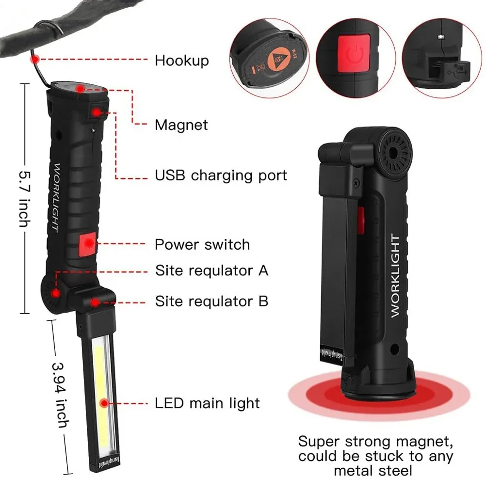 Portable COB LED Flashlight US - огляд і ціна Outdoor Camping Glamping